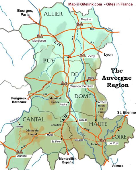 Auvergne Frankrijk Kaart Vogels