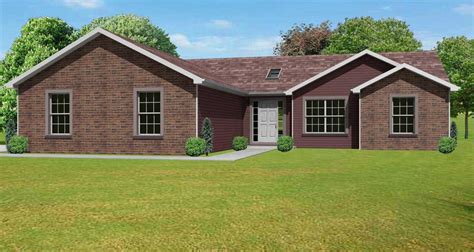 Wide porches with tapered or paired square columns. ranch house plan with basement | Tags: contemporary ranch ...