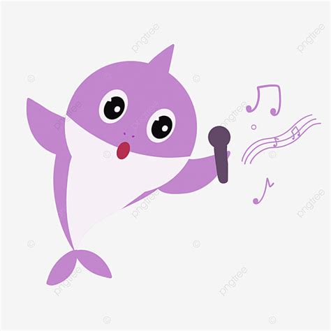 Baby Shark Clipart Transparent Background Purple Singing Baby Shark