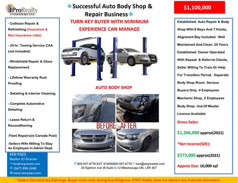 Established Auto Repair And Body Shop For Sale Toronto Area – Ken Paes