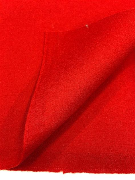 Cashmere Wool Blend Fabric Red Melton Material For Winter Etsy