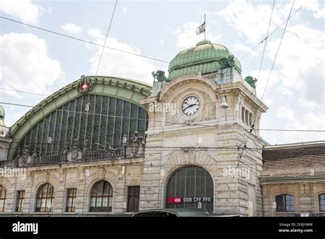 Basel Switzerland The Main Railway Station Bahnhof Basel Sbb And