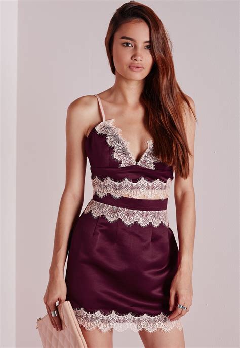satin lace bralet burgundy satin lace bralet tops missguided holiday party tops