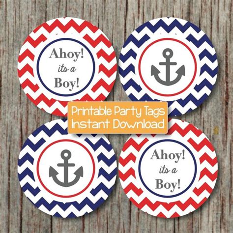 These free, printable favor boxes double as baby shower decorations and give the guests something to take home. Nautical Baby Shower Decorations | bumpandbeyonddesigns