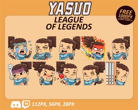 Yasuo Lol Emotes Yasuo Emotes League Of Legends Emotes Etsy