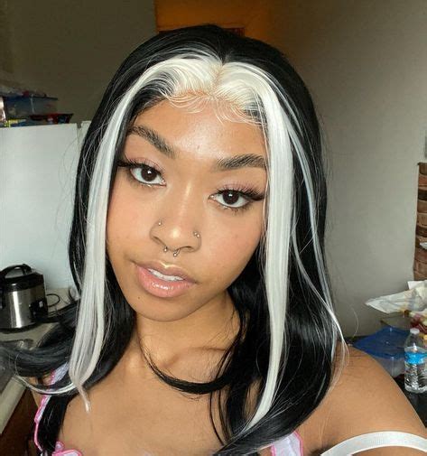 Platinum Blonde And Black Hair In 2021 Dyed Natural Hair Hair Styles