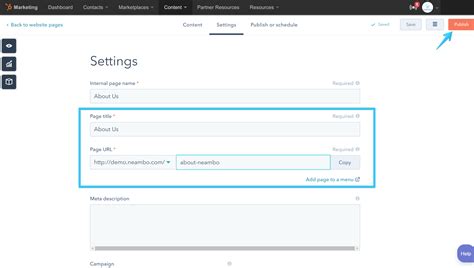 Create a website page | Neambo