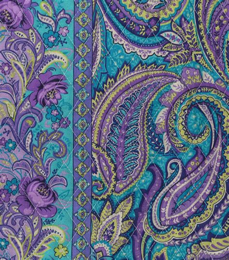 Turquoise Purple Paisley Quilt Fabric 42 Joann