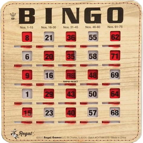 Regal Games 50 Pack Extra Thick Stitched Woodgrain Shutter Bingo Cards
