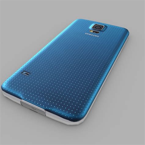 Samsung Galaxy S5 Blue 3d Model Max Obj 3ds Fbx C4d Ma Mb