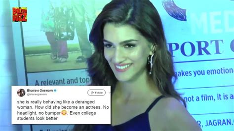 Kriti Sanon Body Shamed By Hate Story Actress Bhairavi Goswami Video Dailymotion