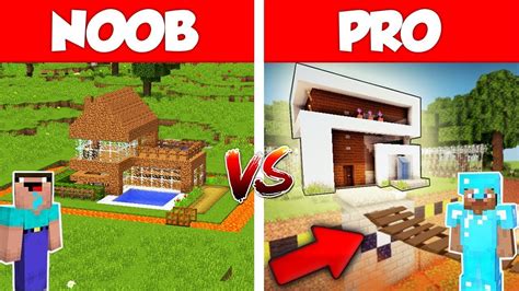 Minecraft Noob Vs Pro Safest Modern House Build Challenge In Minecraft