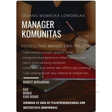 Suggestions will appear below the field as you type. Lowongan Kerja Manager Komunitas Plaza Preneur - INFO LOKER SOLO