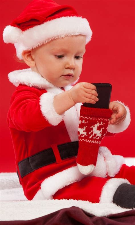 Cute Baby Wearing Christmas Dress In Front Of Ts 4k 5k