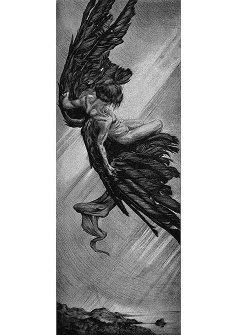 Print Of Icarus Falls From The Sky Icarus Fell Icarus Fallen Angel