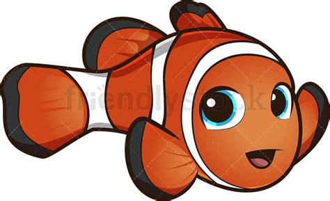 Cute Clownfish Cartoon Clipart Vector Friendlystock
