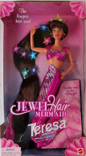 Barbie Jewel Hair Mermaid Teresa Doll In Pink With The Longest Hair Ever In Mermaid