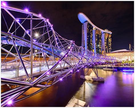 Poster Helix Brücke In Singapur Bei Nacht Wallariode