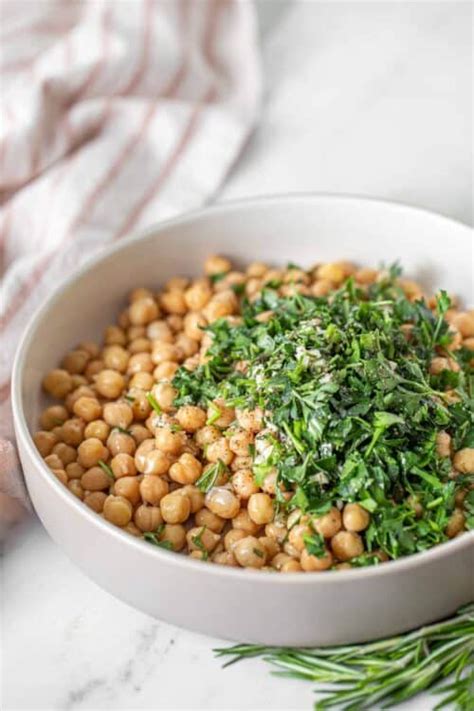 Simple Chickpea Salad With Lemon And Garlic Running On Real Food