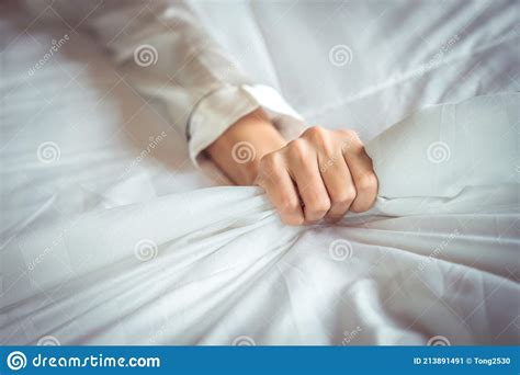 Close Up Hand Of Asian Young Woman Having Sex On Bedroom Erotic