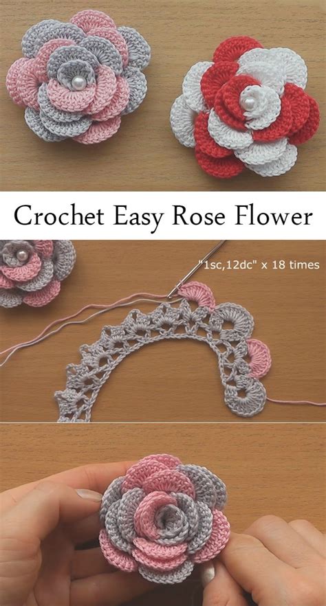 For the petals, chain 2 and attach it to your single stitch with a slip stitch to form a small loop. Crochet Rose Flower Patterns For Beginners