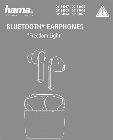 Hama Freedom Light Bluetooth Earphone Instruction Manual