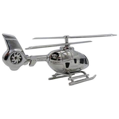 Pilot Toys Silver Helicopter Desk Clock Desk Clock Clock Helicopter