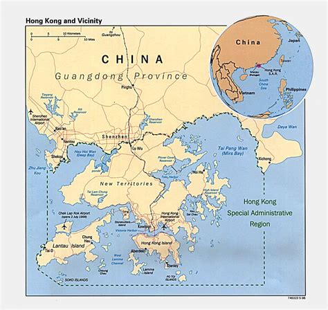 Detailed Political Map Of Hong Kong 1998 Hong Kong Asia