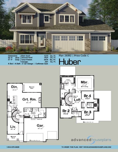 2 Story Craftsman Style Plan Huber Craftsman House Plans House