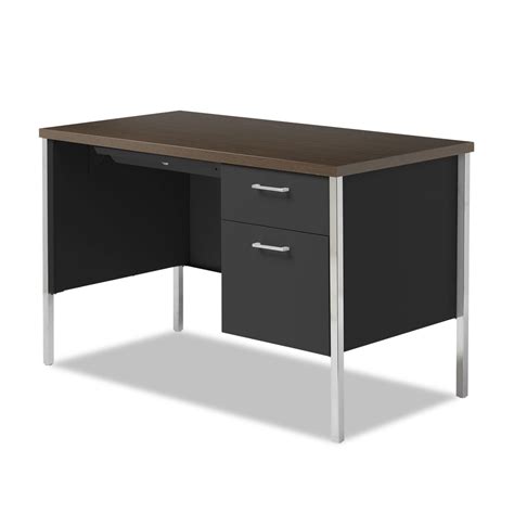 Single Pedestal Steel Desk 4525 X 24 X 295 Mochablack Jad