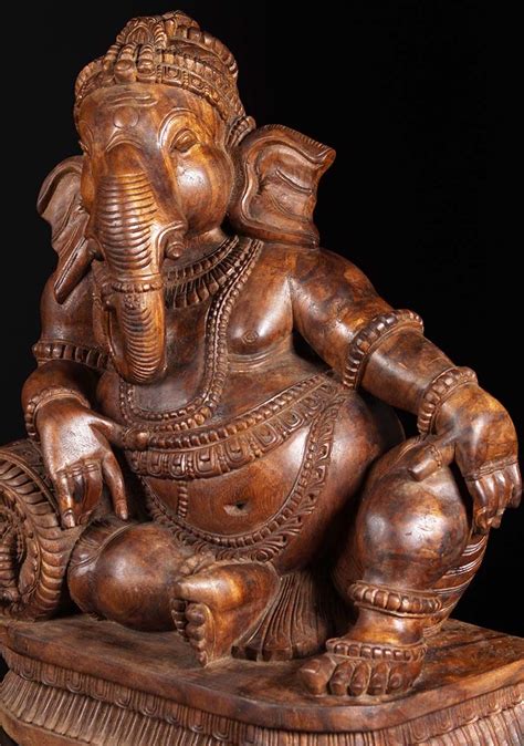 Sold Wooden Dhindu Ganesh Statue 24 76w3a Hindu Gods