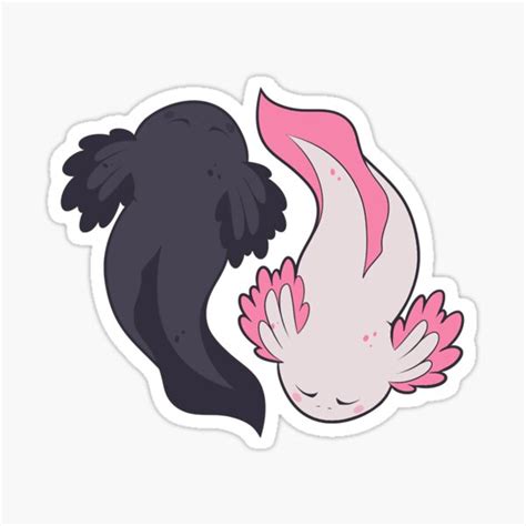 Ying Yang Axolotls Sticker For Sale By Jairgdasilva Redbubble
