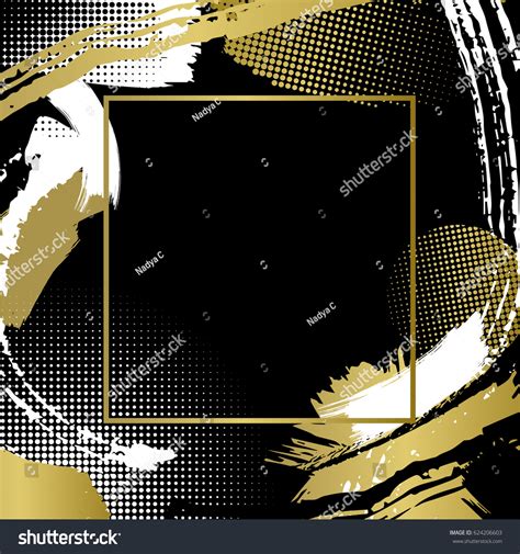 Frame Vector Golden Black Patternsmodern Graphic Stock Vector Royalty