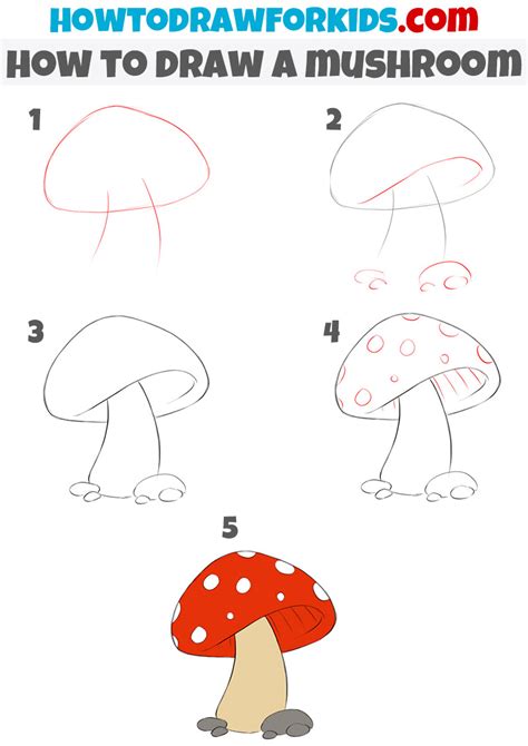 How To Draw A Mushroom For Kids