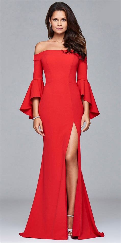 Элегантное красное платье в пол (64 фото)