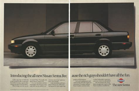 Nissan Sentra Gxe Automobile Original 1991 Vintage Color Print Etsy