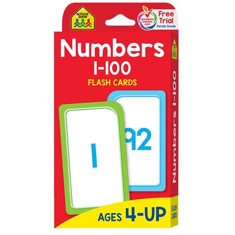 Numbers 1 100 Flash Cards Szp04005 School Zone Publishing Flash Cards