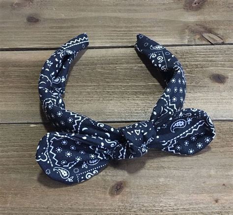 Black Bandana Headband Bandana Headband Black Bandana Knotted