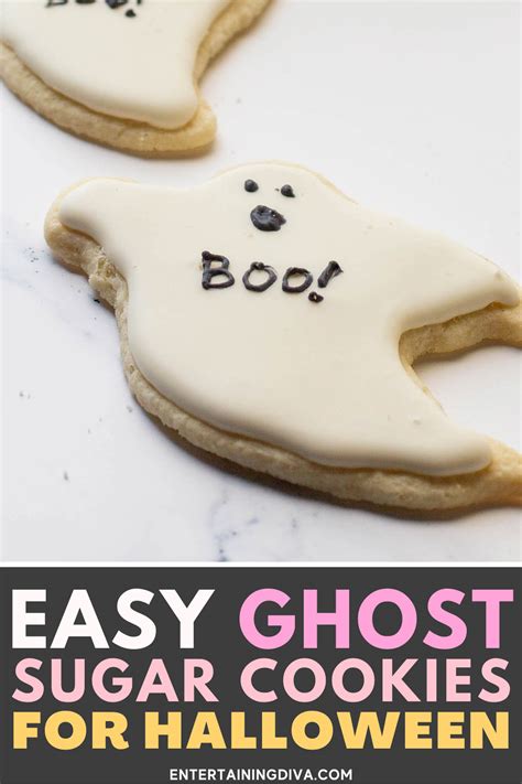 Halloween Ghost Sugar Cookies With White Royal Icing Entertaining Diva