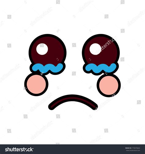 Vektor Stok Sad Crying Face Emoji Icon Image Tanpa Royalti 770079664