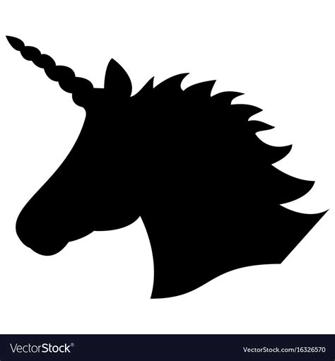 Black Shape Silhouette Magical Unicorn Royalty Free Vector