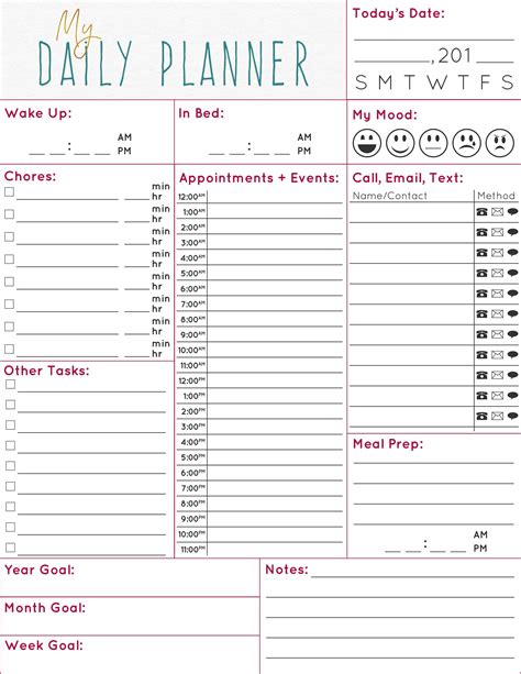 Top Daily Hourly Schedule Daily Planner Pages Planner Pages Daily Planner