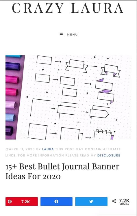 15 Best Bullet Journal Banner Ideas For 2020 Crazy Laura Artanddrawing