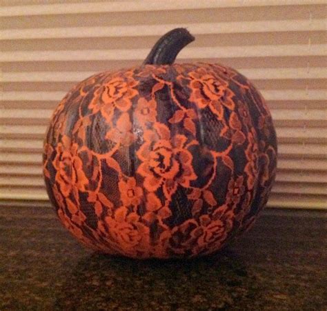 Cover Pumpkin In Lace Spray Paint And Remove Lace