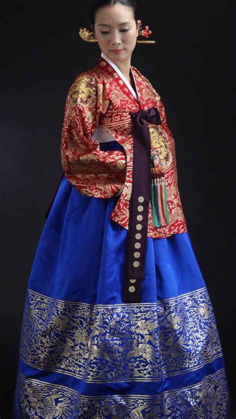 Korean Traditional Hanbok Queen Mother Hanbok 반대 색 전통 의상 의상