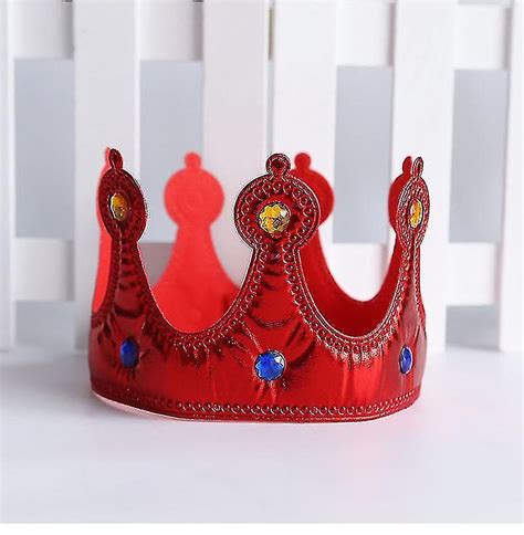 Kids Plastic Crown Party Hats For Adults Kids Red Tiara Clothing
