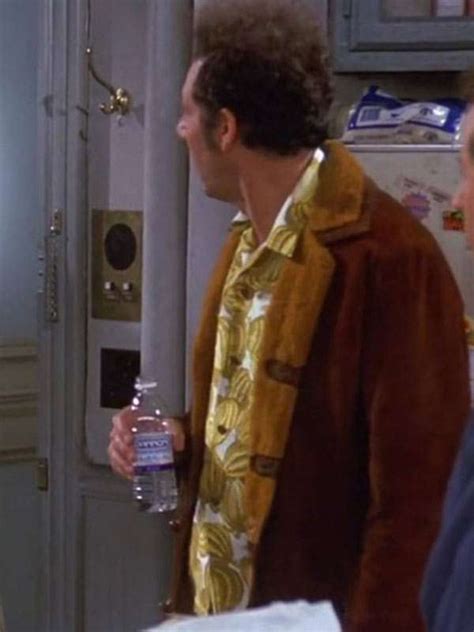 Seinfeld S09 Cosmo Kramer Brown Jacket Shearling Collar