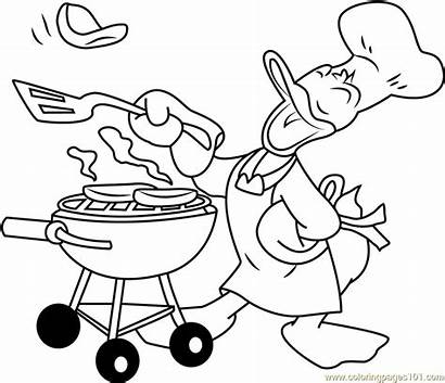 Coloring Donald Duck Cooking Pages Chef Cartoon