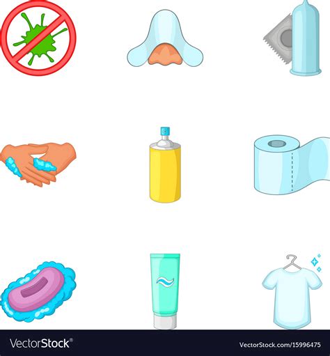 Personal Hygiene Icons Set Cartoon Style Vector Image