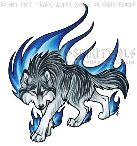 Prowling Blue Flame Wolf Commission By Wildspiritwolf On Deviantart